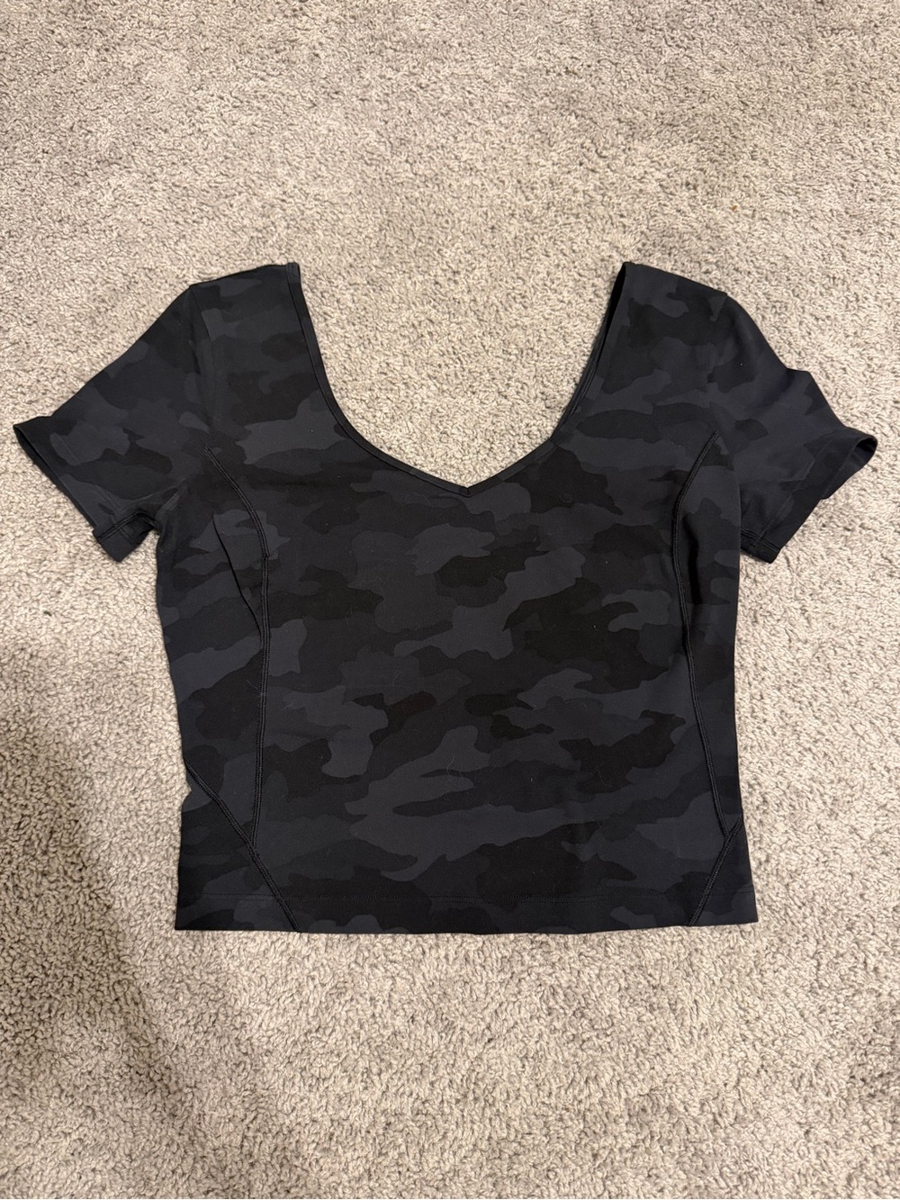 lululemon athletica Black Align V-Neck Crop - black camo